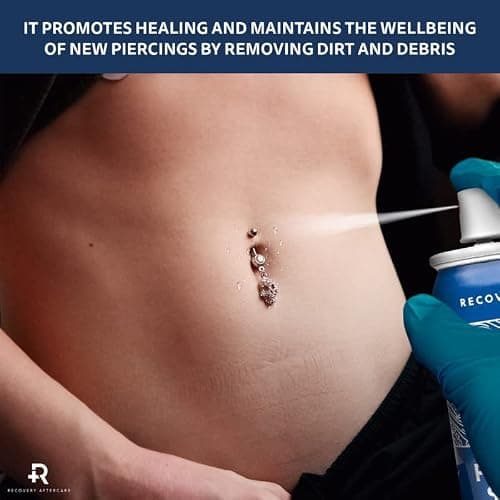 Recovery Aftercare - Purified Saline Wash - Piercing Aftercare Purified Saline Spray - Soothing & All Natural Piercing Cleaner (1.5 oz) thumbnail 9