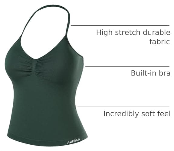 AUROLA Influence Longline Strappy Workout Halter Tops for Women,Removable Cups Padded Bras Impact Gym Yoga Sleeveless Top thumbnail 4