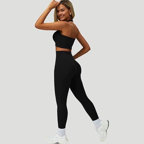 Women’s 3 Piece Workout Set – Sports Bra, Leggings & Jacket with Thumbholes – Yoga Outfit Activewear for Gym Running Training thumbnail 4