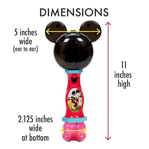 Little Kids Disney Mickey Mouse Light and Sound Musical Bubble Wand, Includes Bubble Solution, Multi (20511) thumbnail 2