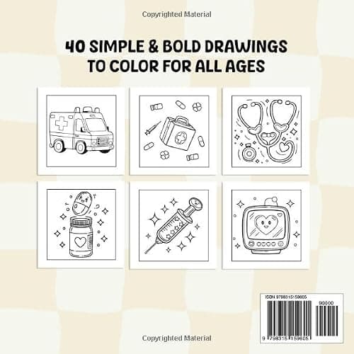 Medical Girly Coloring Book: 40 Bold and Easy Relaxing Designs for Nurses, Doctors, Med Students, and Future Healthcare Heroes thumbnail 2