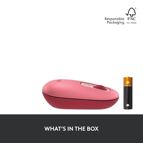 Logitech POP Mouse, Wireless Mouse with Customizable Emojis, SilentTouch Technology, Precision/Speed Scroll, Compact Design, Bluetooth, Multi-Device, OS Compatible - Heartbreaker Rose thumbnail 9