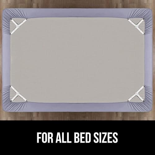 GORILLA GRIP Patent Pending Bed Sheet Holders, Adjustable Elastic Fasteners with Metal Clips, Keep in Place Fitted Bedding Straps, Firm Tight Suspenders for Mattress, US Designed, 4 Pack White thumbnail 6