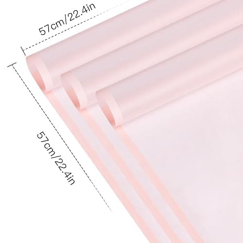 WRAPAHOLIC 20 Sheets Flower Wrapping Paper - 22.4 x 22.4 inch Pink Border Water-Resistant Floral Bouquet Wrapping Paper, Florist Supplies Packaging Paper for Wedding Birthday Gift DIY thumbnail 2