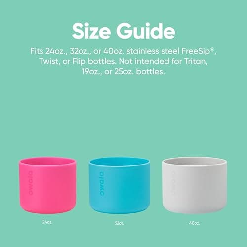 Owala Silicone Water Bottle Boot, Anti-Slip Protective Sleeve for Water Bottle, Protects FreeSip, Twist, and Flip Stainless Steel Water Bottles, 24 Oz, Blue thumbnail 4