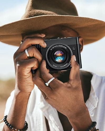 Digital Camera, 6X Optical Zoom & WiFi, 5K 30FPS 64MP Vlogging Camera, Rear and Front Cameras for Photography and Video, Autofocus & Anti-Shake, Travel Selfie for YouTube with Flash Dial 64GB Card thumbnail 9