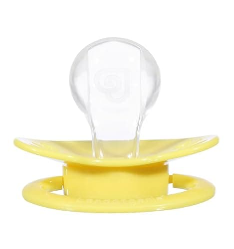 Landofgenie Adult Silicone Pacifier 3-Piece Set, BPA-Free, Blue + Yellow + White, Butterfly-Shaped thumbnail 4