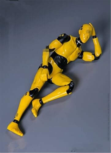 1/12 Scale Male Action Figure,6inch Flexible Yellow Testman Crash Test Dummy Action Figure Body Collection (B) thumbnail 4