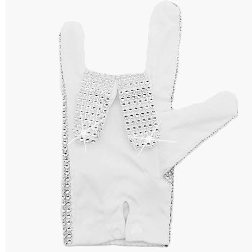 Rhinestone Glove Silver Sequin Dance Gloves Classic Role Player Punk Glove thumbnail 6