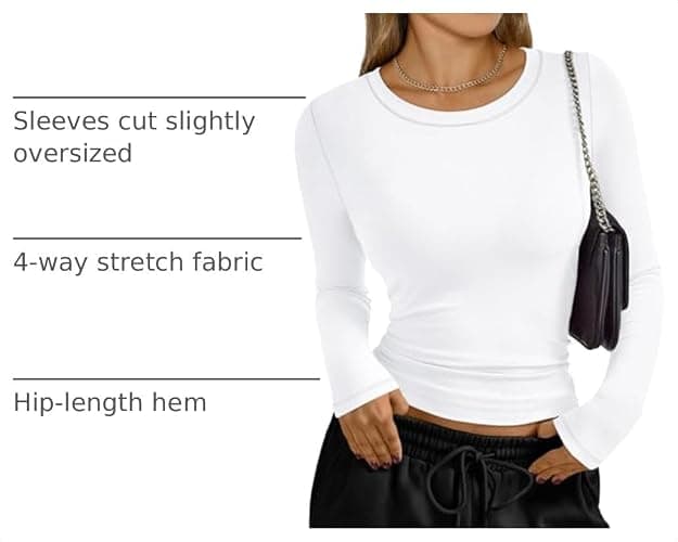 Trendy Queen Women's Long Sleeve T-Shirt | Silky Soft Drapey Rayon Blend Basic Crew Neck Tee, 4-Way Stretch Relaxed Fit Layering Top for Fall Winter Spring thumbnail 4