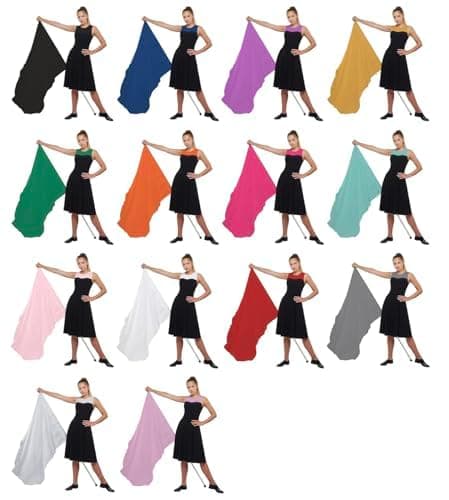 Gold Color Guard Flag, Curved Rectangle Solid Color Flag for Practice, Made of Easy to Clean Polyester Habutai thumbnail 7