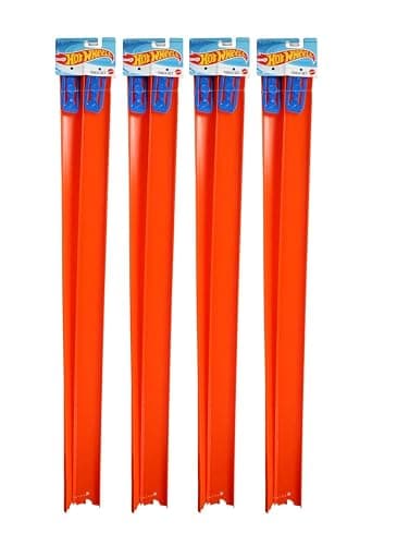 Hot Wheels Tracks Expansion Packs Track Pieces & Connectors 4 Packs of 2 (Straight Track) - Image 1