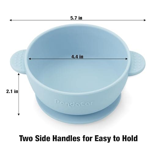 PandaEar 3 Pack Baby Bowls with Suction| Stay Put Silicone Food Bowl for Babies Kids Toddlers Infants| Food Grade Soft Safe BPA-Free Silicone (Multi-Color) thumbnail 3