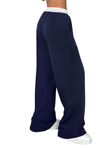 SOFIA'S CHOICE Women's Drawstring Sweatpants Low Waist Wide Leg Pants with Pockets thumbnail 2