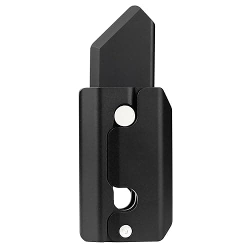 FREELOVE Fidget Knife Toys for Adults, Metal Heavy Sturdy Finger Slider, Gravity Slide Figette Block, Inertia Flipping Pocket EDC for Men Teens Anxiety Fun Cool, Black - Image 1