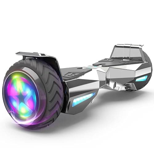 HOVERSTAR hoover boards for a 7-12 year old Chrome Color Flash Wheel,Built-in wireless speaker,hoverboard adult range of over 10 miles, hoverboard for All Ages (SILVER) - Image 1