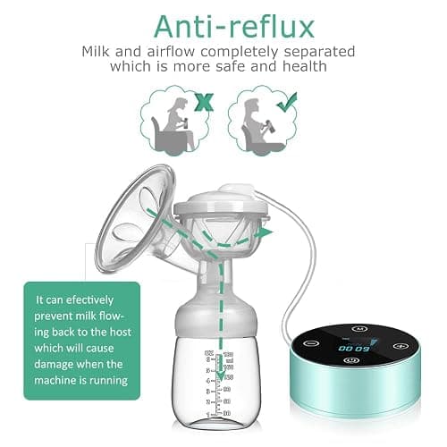 PiAEK Breast Pump, Electric Breastfeeding Pump 3 Modes 10 Levels Dual Rechargeable Nursing Double Breast Milk Pump Massage with Touchscreen LED BPA Free thumbnail 5