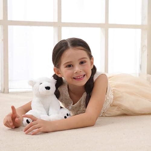 Apricot Lamb Toys Plush White Polar Bear Stuffed Animal Soft Cuddly Perfect for Child （White Polar Bear ，8 Inches - Small-8" thumbnail 4