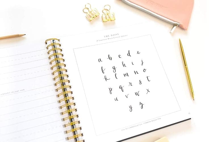 Pretty Simple Lettering: A Step-by-Step Hand Lettering and Modern Calligraphy Workbook for Beginners (Premium Spiral-Bound Hardcover) thumbnail 5