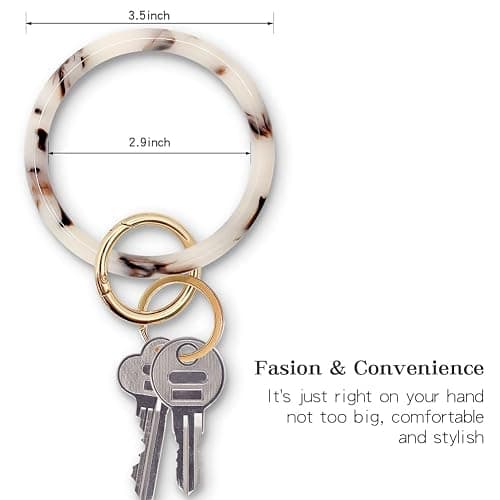 Bracelet Keychain for Women Key Ring Bracelet Wristlet Keychain Bangle Keyring for Women Key Chain Marble Keychain thumbnail 6