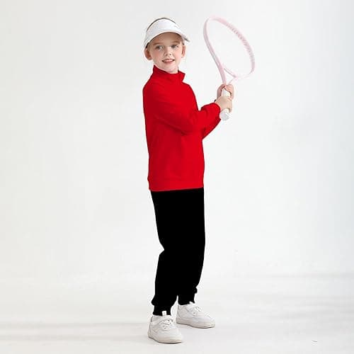 GRNSHTS Toddler Matching Outfits Boy and Girl Fall Clothes Baby Long Sleeve Winter Sweatsuit Sets 2-6Y - Red+black - 2T thumbnail 3
