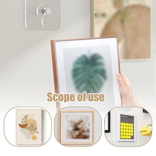 ANYSENT Drill Free Adhesive Hooks,Upgraded Picture Hangers Without Nails,Adhesive Wall Mount Screw Hooks for Hanging,Nail Free Wall Hangers for Kitchen, Bathroom (20 PCS, 2.75 * 2.75 inch) thumbnail 4