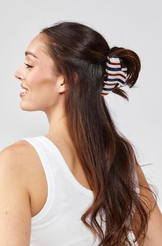 Almere Hair Claw Clip, Striped and Camo Pattern, Women's Hair Accessories for Thick or Thin Hair, 4 inch No-Slip (Yellow Multi Stripe) thumbnail 2