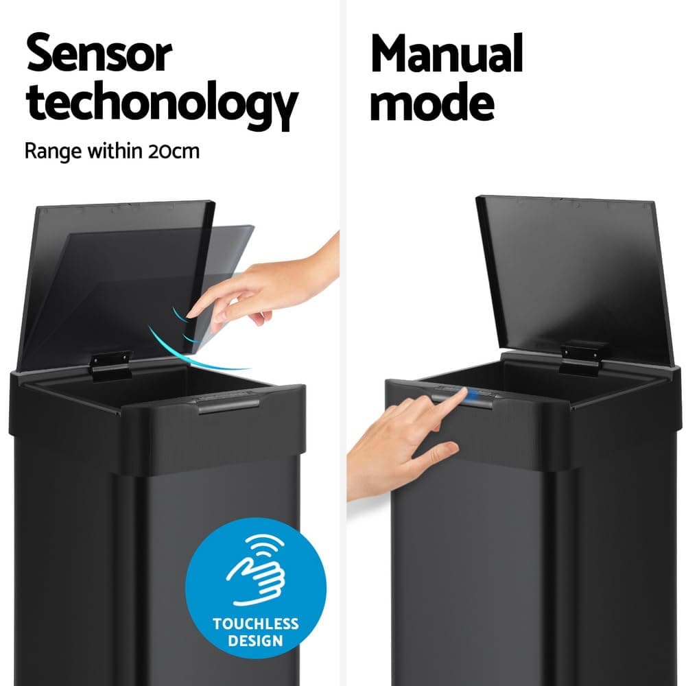 Deavnti Black 50L Devanti Sensor Bin Motion Rubbish Bins Kitchen Automatic thumbnail 4