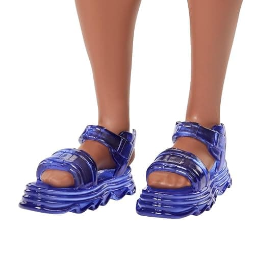 Barbie Fashionistas Ken Doll #220 with Behind-the-Ear Hearing Aids & Broad Body Wearing a Removable Orange Patterned Shirt, Shorts & Jelly Sandals thumbnail 5