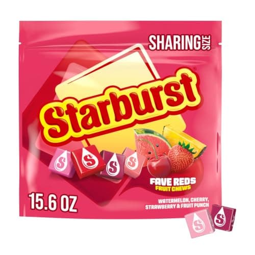 STARBURST FaveREDS Fruit Chews Candy, Chewy Candy, 15.6 oz Sharing Size Bag - Image 1