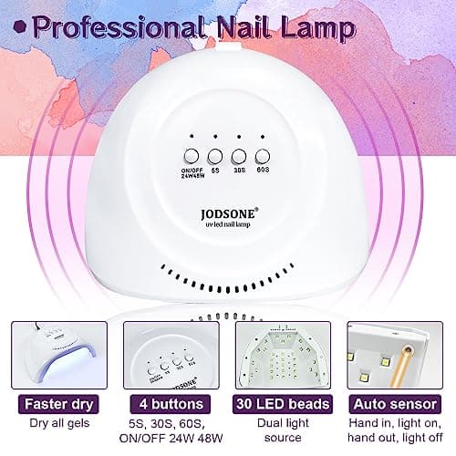 JODSONE 36 Pieces Gel Nail Polish Set U V Light Nail Drill Beginner Set Glossy Surface Easy To Apply Matte Texture All-In-One Manicure Kit…… thumbnail 2