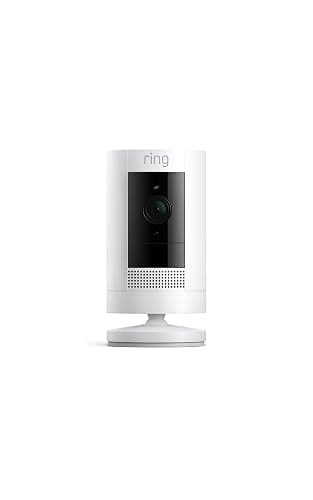 Ring Outdoor Cam (Stick Up Cam), Weather-resistant home or business HD security camera, Live View, Color Night Vision, Two-Way Talk, motion alerts, Works with Alexa, White - Image 1
