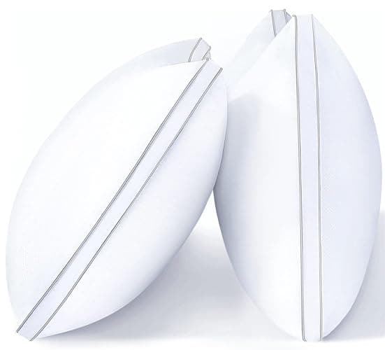 viewstar Bed Pillows King Size Set of 2, Firm Support Down Alternative Gusseted Pillows for Side, Back, or Stomach Sleepers, White - Image 1