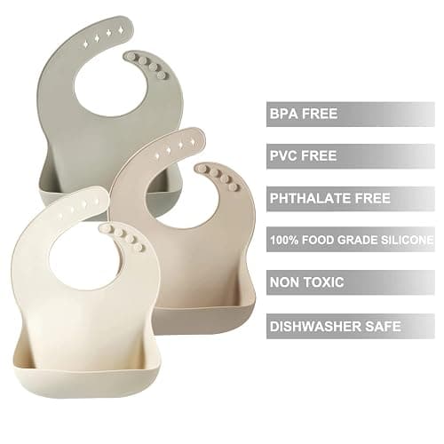 PandaEar Silicone Baby Bib for Girls Boys| Adjustable Waterproof Silicone Bibs for Babies & Toddlers with Large Pocket Food Catcher, BPA Free Soft Durable thumbnail 5