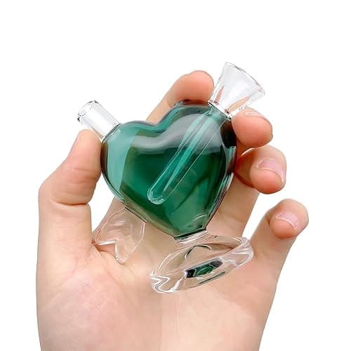 Mini Glass Heart Hookah Ornament, Colorful Decorative Handicraft, 1 Piece thumbnail 2