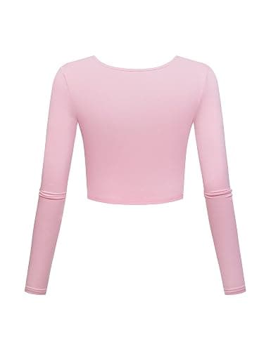 Lightweight Yoga Crop Tops Slim Fit Long Sleeve Workout Shirts for Women thumbnail 2