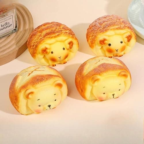 Squishy Toys, Cute Squeeze Bread Toast Sheep Sqweezy Slow Rising, Soft Squishies Party Favors for Anxiety Stress Relief, Original Sensory Fidget Novelty Relax Toy and Gift for Adults-Sheep thumbnail 2