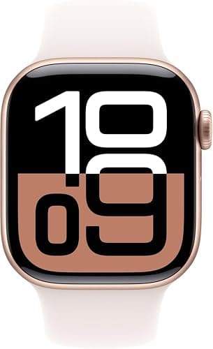 Apple Watch Series 10 [GPS, 42mm] - Rose Gold Aluminum Case with Light Blush Sport Band, M/L (Renewed) thumbnail 2