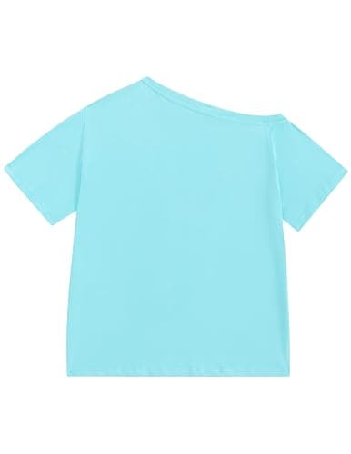 Aelfric Eden Dachshund Off The Shoulder Tshirts Women's Oversized Graphic Tees Short Sleeve Summer Cute T Shirts Y2K Tops thumbnail 3