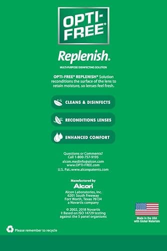Opti-Free Replenish Multi-Purpose Contact Lens Cleaning and Disinfecting Solution with Lens Case, 10 FL OZ (Pack of 2) thumbnail 3