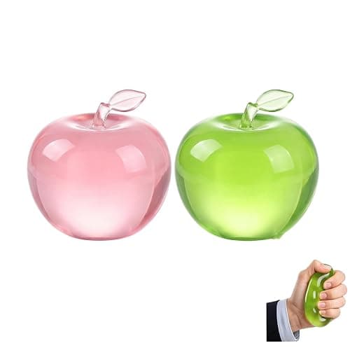Mtbricey 2 PCS Apple Squishy Fidget Toys Stress Balls Squeezy Squishies Fruit Sensory Stress Relief Toys for Adults Anxiety Relief Desk Toy Realistic Soft Squeeze Fruit Fidget - Image 1
