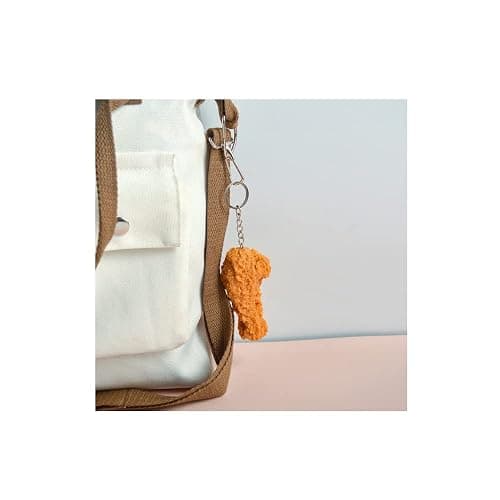 tenghong2021 Imitation Food Keychain Fried Chicken Leg Nuggets Wing Creative Keyring Fun Cute Handbag Purse Car Accessories thumbnail 3