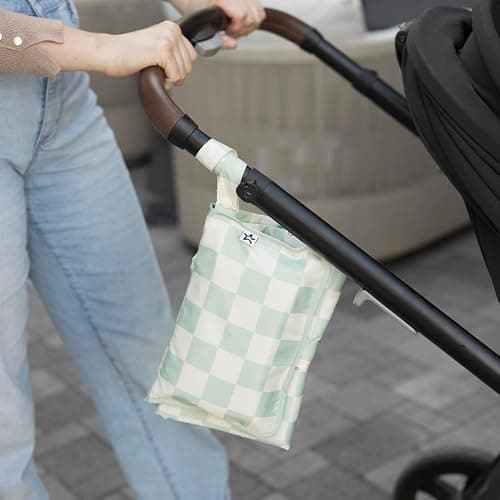 Tiny Twinkle Portable Diaper Changing Pad | Waterproof, Wipeable & Compact Baby Changing Pad for Travel | Smart Wipes Pocket & Organized Storage| Newborn Shower Gift (Sage Checkers) thumbnail 7