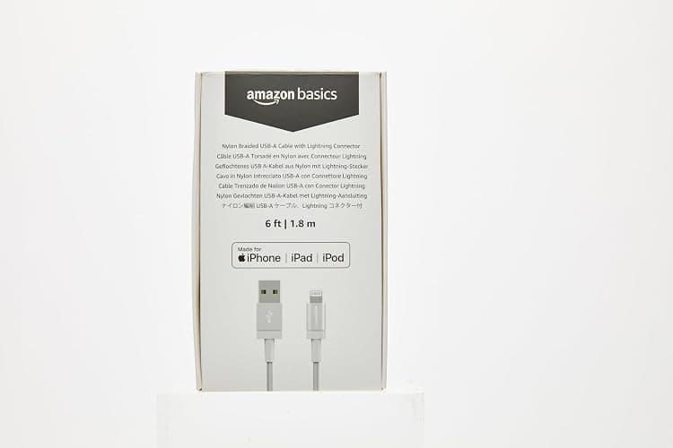 Amazon Basics USB-A to Lightning Charger Cable, Nylon Braided Cord, MFi Certified Charger for Apple iPhone 14 13 12 11 X Xs Pro, Pro Max, Plus, iPad, 6 Foot, Silver thumbnail 9