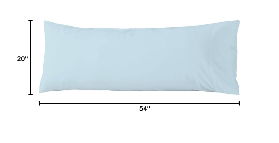 WhatsBedding Body Pillow Cover Cotton Fabric, Long Pillowcase Breathable & Skin-Friendly, Envelope Closure - Light Blue (20x54 inch) thumbnail 3