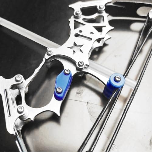 TIETHEKNOT Mini Archery Bow Set Right Hand Mini Compound Bow Mini Hunting Bow Metal Material Catapult RH/LH for Hunting Shooting Practice Archery Entertainment Fun, silvery thumbnail 4
