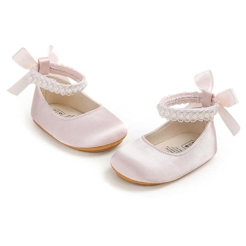 Baby Girls Mary Jane Flats Non-Slip Soft Sole Infant Newborn Walking Shoes Princess Wedding Dress Shoe thumbnail 6