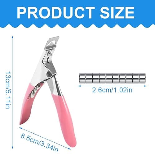 XPEX 1 Stück Falsche Nagelknipser Mit 10 Magneten Sizer, Tip Cutter, Professionelle Nagelknipser Gelnägel, Nagelknipser Trimmer Maniküre, Nagelknipser Für Künstliche Nägel(Rosa) thumbnail 2