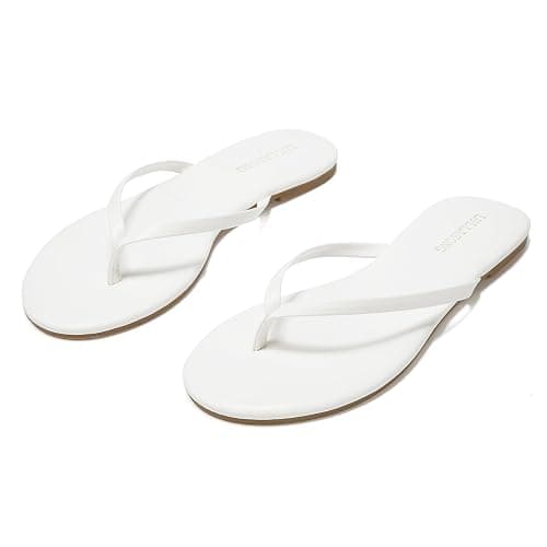 LULLASONG Flip Flops For Women Comfortable Round Toe Beach Sandals Thong Strap Slides Slip On Dressy Flats Sandals For Women thumbnail 4