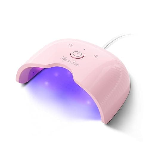 MelodySusie Small LED UV Nail Lamp with Lightweight Design, P-ART06F Nail Dryer with Simple Button Control Cures All Soft Gels at Home, Especially Half-Cured Gel, Base Coat & Top Coat Pink - Image 1